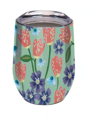Floral Wine Tumbler by Eliza Todd