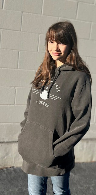 Boarding Pass Coffee Oversized Hoodie – Grey
